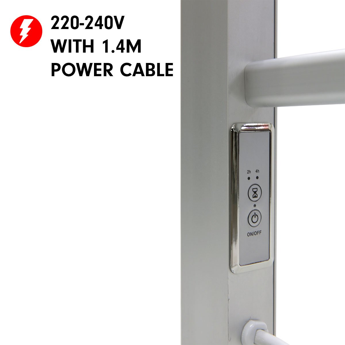 Pronti Heated Towel Rack With Timer Wall-mounted Freestanding Electric 160 Watts V240-PTR-EVA-160-TM