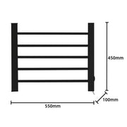Pronti Heated Towel Rack Electric Bathroom Towel Rails Warmer Ev-90 -black V240-PTR-EVA-90-BK