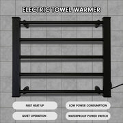 Pronti Heated Towel Rack Electric Bathroom Towel Rails Warmer Ev-90 -black V240-PTR-EVA-90-BK