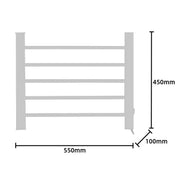 Pronti Heated Towel Rack Electric Bathroom Towel Rails Warmer Ev-90- Silver V240-PTR-EVA-90-SL