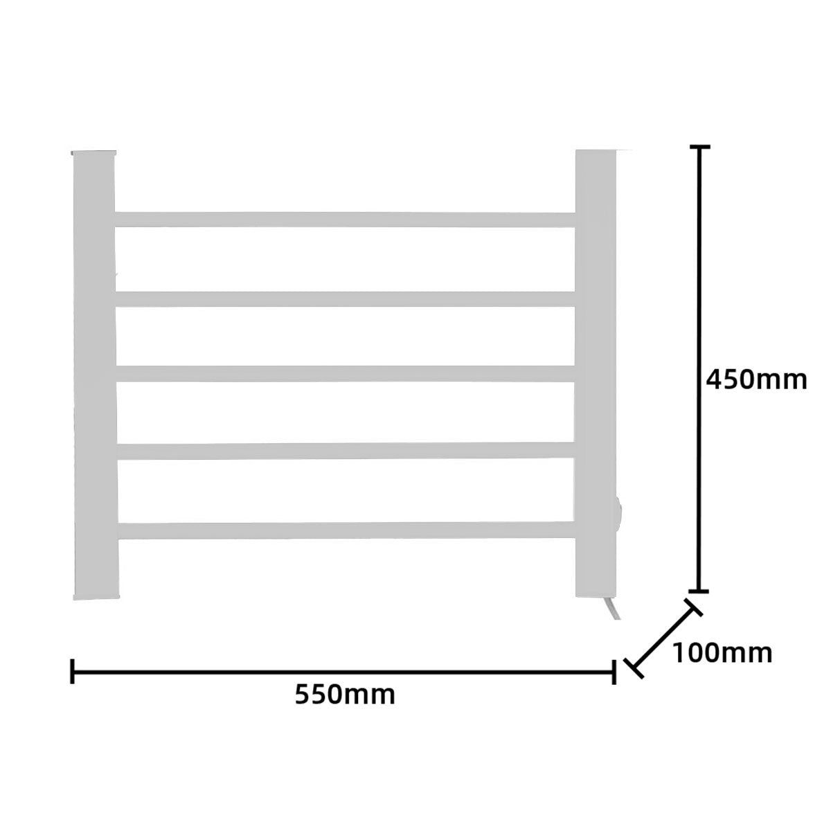 Pronti Heated Towel Rack Electric Bathroom Towel Rails Warmer Ev-90- Silver V240-PTR-EVA-90-SL