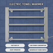 Pronti Heated Towel Rack Electric Bathroom Towel Rails Warmer Ev-90- Silver V240-PTR-EVA-90-SL
