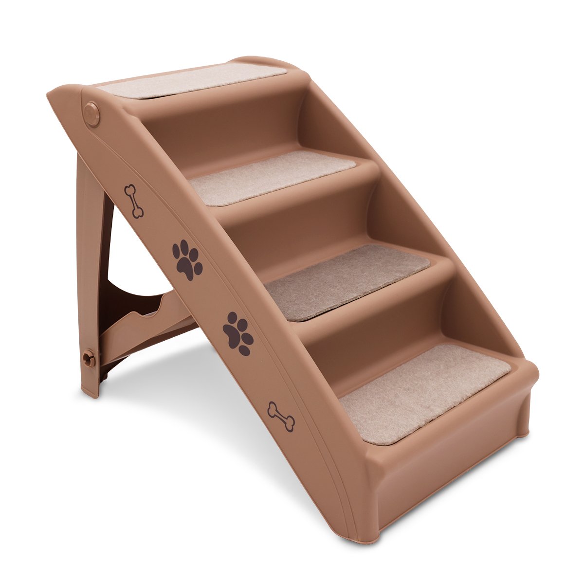 Furtastic 50cm Foldable Step Ladder Stairs - Brown V240-PTS-EJE-433-BR