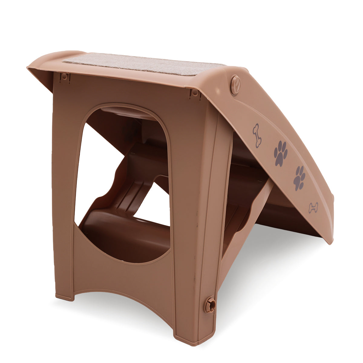 Furtastic 50cm Foldable Step Ladder Stairs - Brown V240-PTS-EJE-433-BR