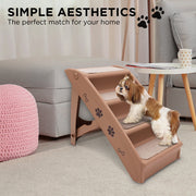 Furtastic 50cm Foldable Step Ladder Stairs - Brown V240-PTS-EJE-433-BR