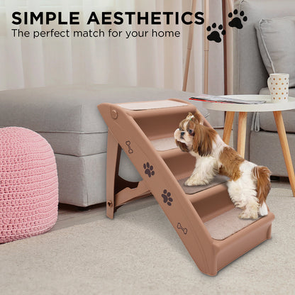Furtastic 50cm Foldable Step Ladder Stairs - Brown V240-PTS-EJE-433-BR