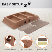 Furtastic 50cm Foldable Step Ladder Stairs - Brown V240-PTS-EJE-433-BR