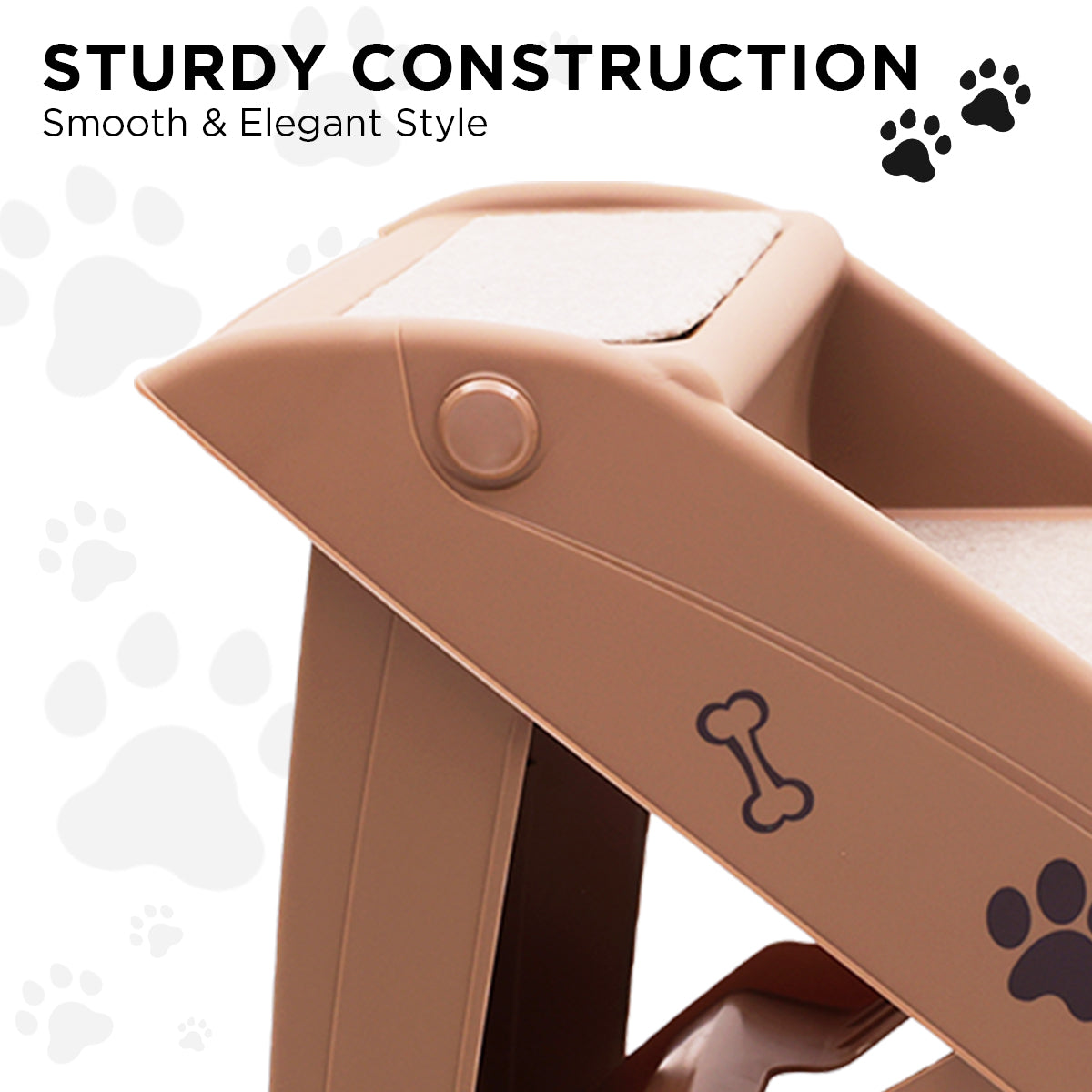 Furtastic 50cm Foldable Step Ladder Stairs - Brown V240-PTS-EJE-433-BR