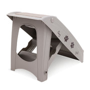 Furtastic Foldable Pet Stairs in Grey - 50cm Dog Ladder Cat Ramp with Non-Slip Mat for Indoor and Outdoor Use V240-PTS-EJE-433-GY