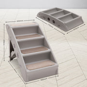 Furtastic Foldable Pet Stairs in Grey - 50cm Dog Ladder Cat Ramp with Non-Slip Mat for Indoor and Outdoor Use V240-PTS-EJE-433-GY