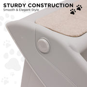 Furtastic Foldable Pet Stairs in Grey - 50cm Dog Ladder Cat Ramp with Non-Slip Mat for Indoor and Outdoor Use V240-PTS-EJE-433-GY