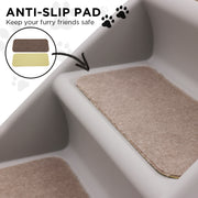 Furtastic Foldable Pet Stairs in Grey - 50cm Dog Ladder Cat Ramp with Non-Slip Mat for Indoor and Outdoor Use V240-PTS-EJE-433-GY