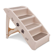 Furtastic Foldable Pet Stairs In White - 50cm Dog Ladder Cat Ramp V240-PTS-EJE-433-WH
