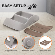 Furtastic Foldable Pet Stairs In Grey - 38cm Dog Ladder Cat Ramp V240-PTS-EJE-434-GY