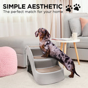 Furtastic Foldable Pet Stairs In Grey - 38cm Dog Ladder Cat Ramp V240-PTS-EJE-434-GY