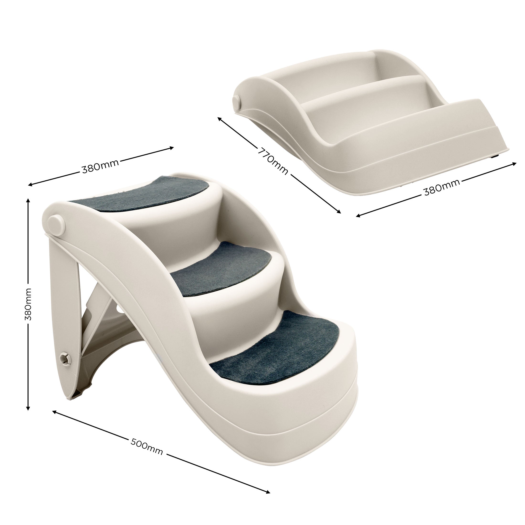 Furtastic 38cm Foldable Pet Stairs Ramp - White V240-PTS-EJE-434-WH