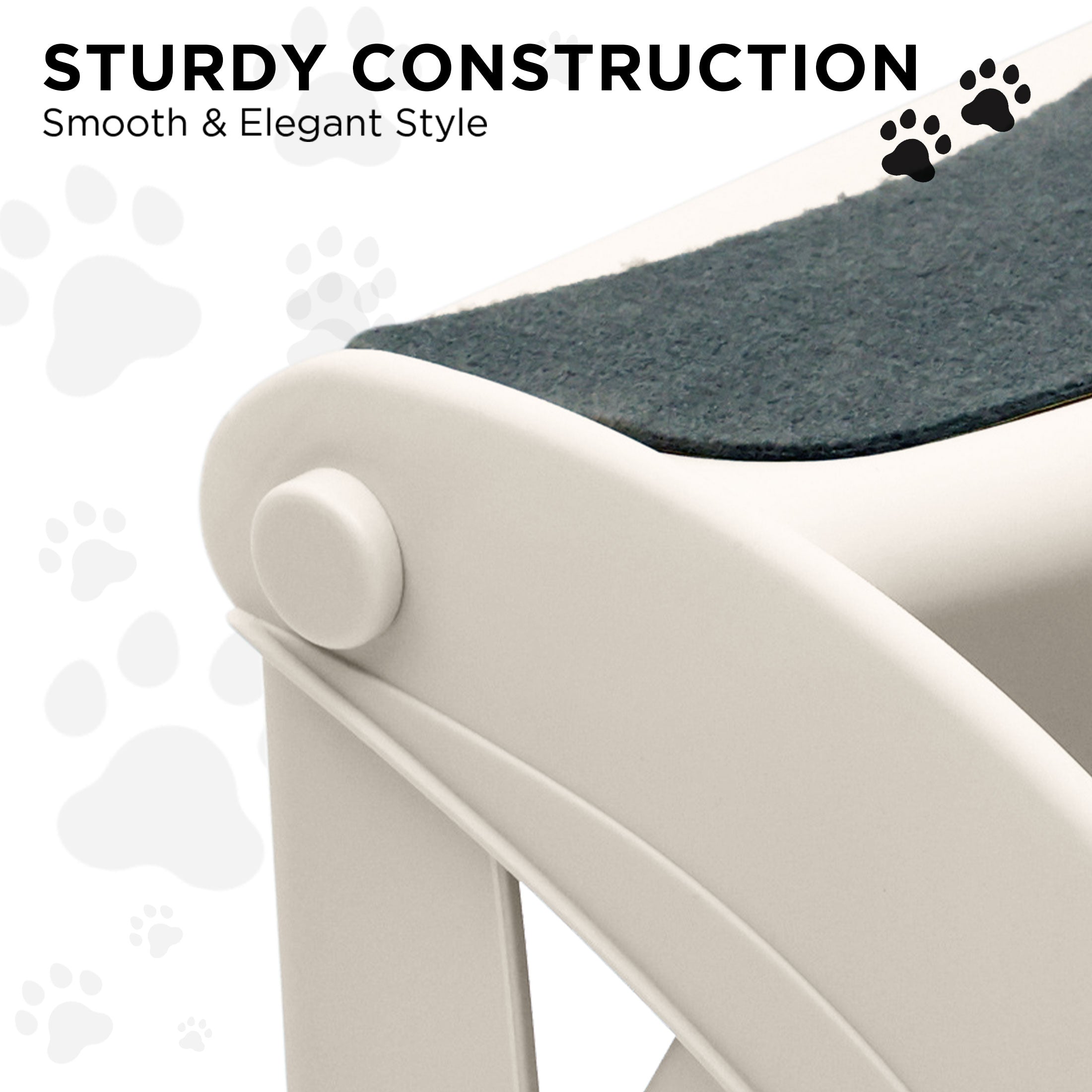 Furtastic 38cm Foldable Pet Stairs Ramp - White V240-PTS-EJE-434-WH