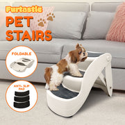 Furtastic 38cm Foldable Pet Stairs Ramp - White V240-PTS-EJE-434-WH
