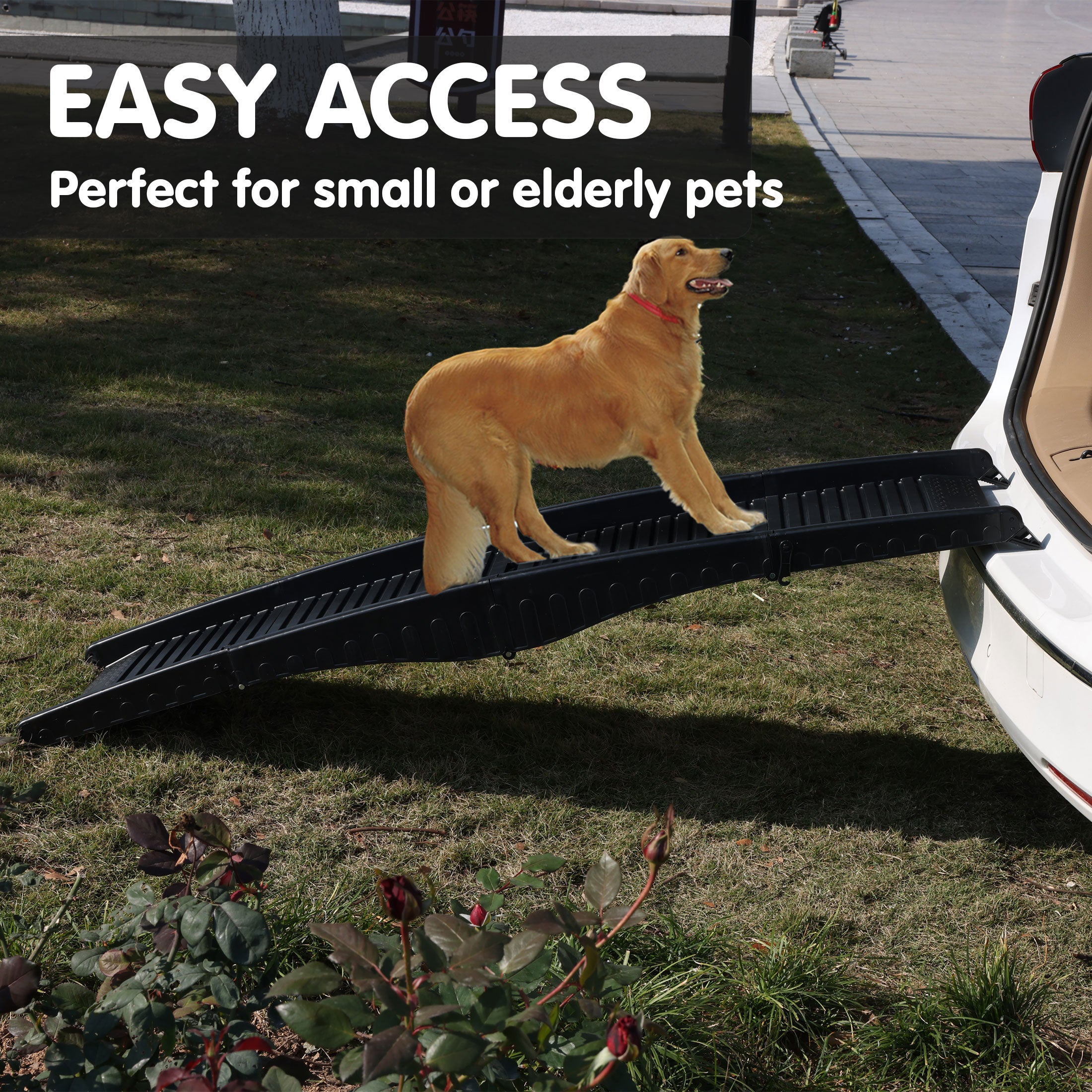 Furtastic 152cm Portable Dog Pet Ramp - Black V240-PTS-EJE-DF-BK