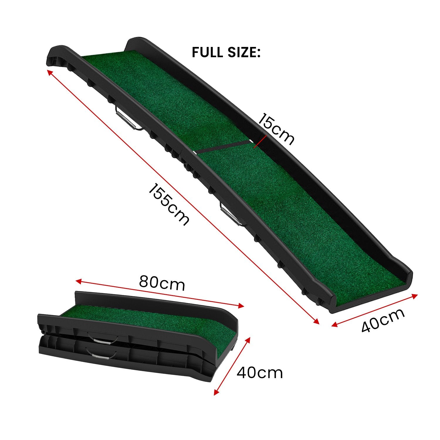 Furtastic Foldable Dog Ramp with Poly-Grass Grip Surface Non-Slip UV Protection V240-PTS-EJE-DF-GRS