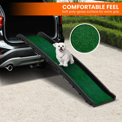 Furtastic Foldable Dog Ramp with Poly-Grass Grip Surface Non-Slip UV Protection V240-PTS-EJE-DF-GRS