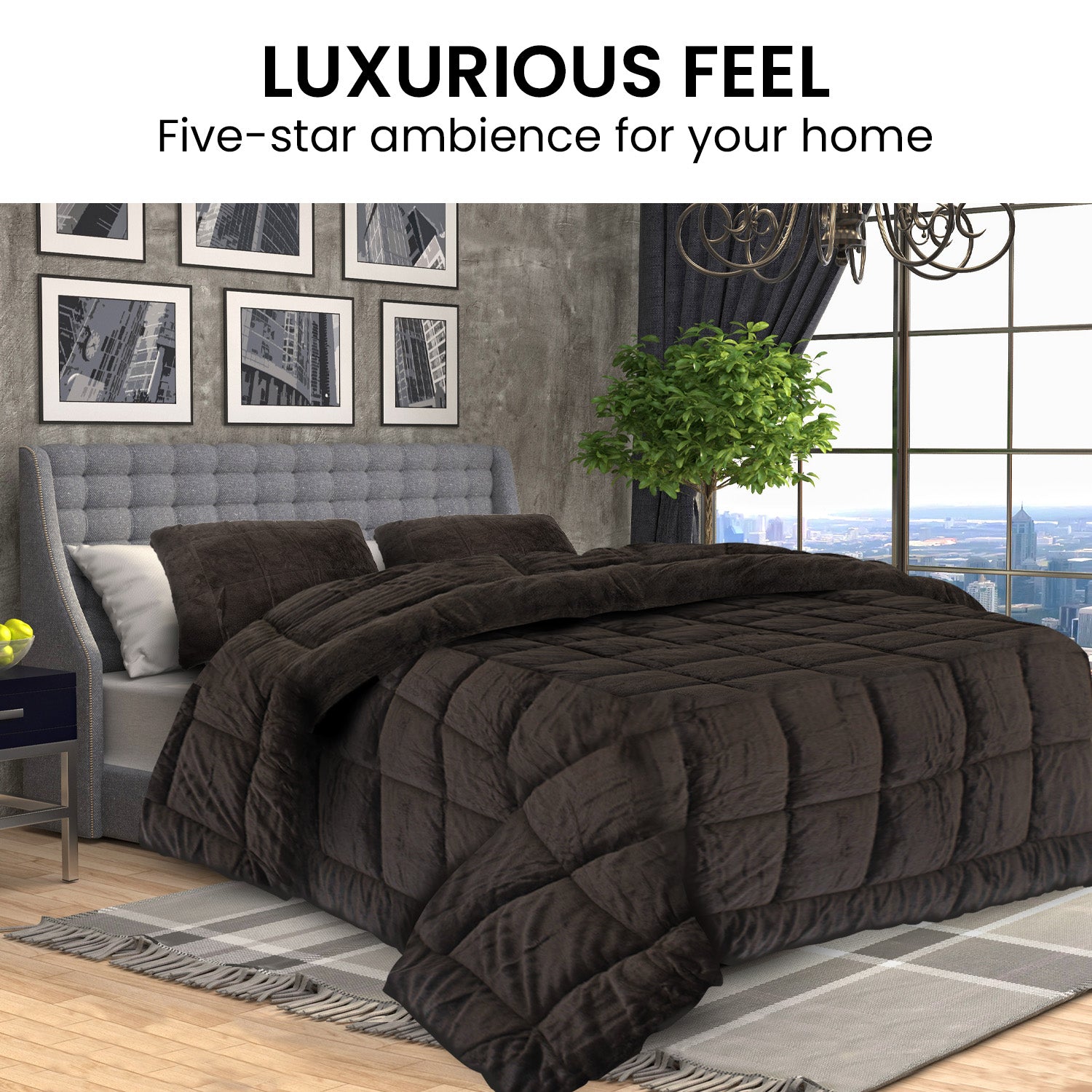 Laura Hill 600GSM Faux Mink Comforter Quilt Duvet Doona - Queen V240-QLT-MKC-600-QN