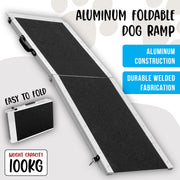 Furtastic Foldable Aluminium Dog Ramp - 122 x 38 cm V240-RAM-DOG-04