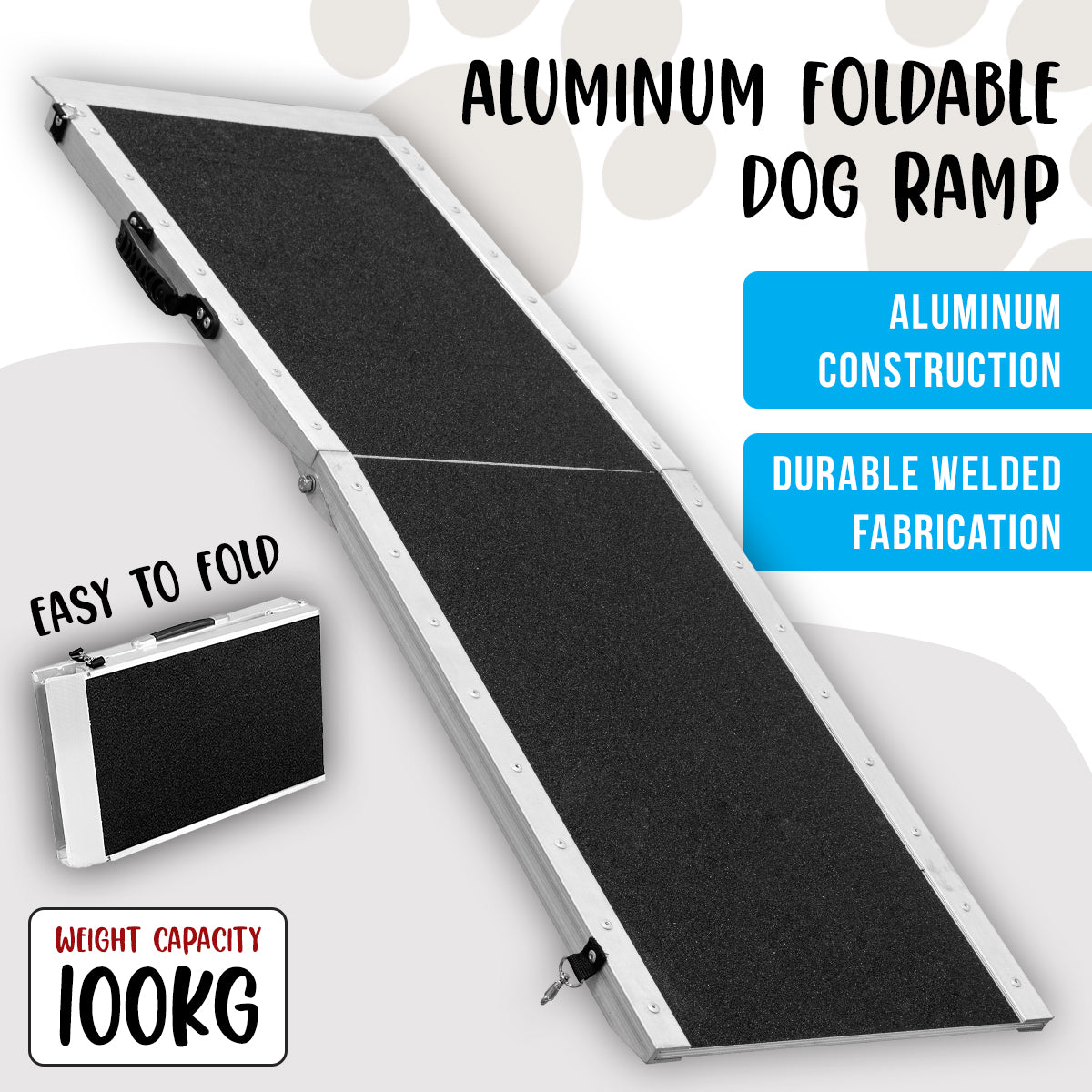 Furtastic Foldable Aluminium Dog Ramp - 122 x 38 cm V240-RAM-DOG-04