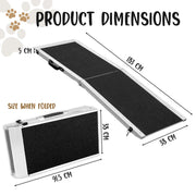 Furtastic Foldable Aluminium Dog Ramp - 183 x 38cm V240-RAM-DOG-06