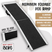 Furtastic Foldable Aluminium Dog Ramp - 183 x 38cm V240-RAM-DOG-06