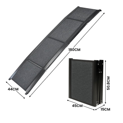 Furtastic Dog Ramp For Cars Pet Ramp For Puppy Medium Dogs Old Dogs & Cats Non-slip Felt Surface Aluminium V240-RAM-JOY-PET-180