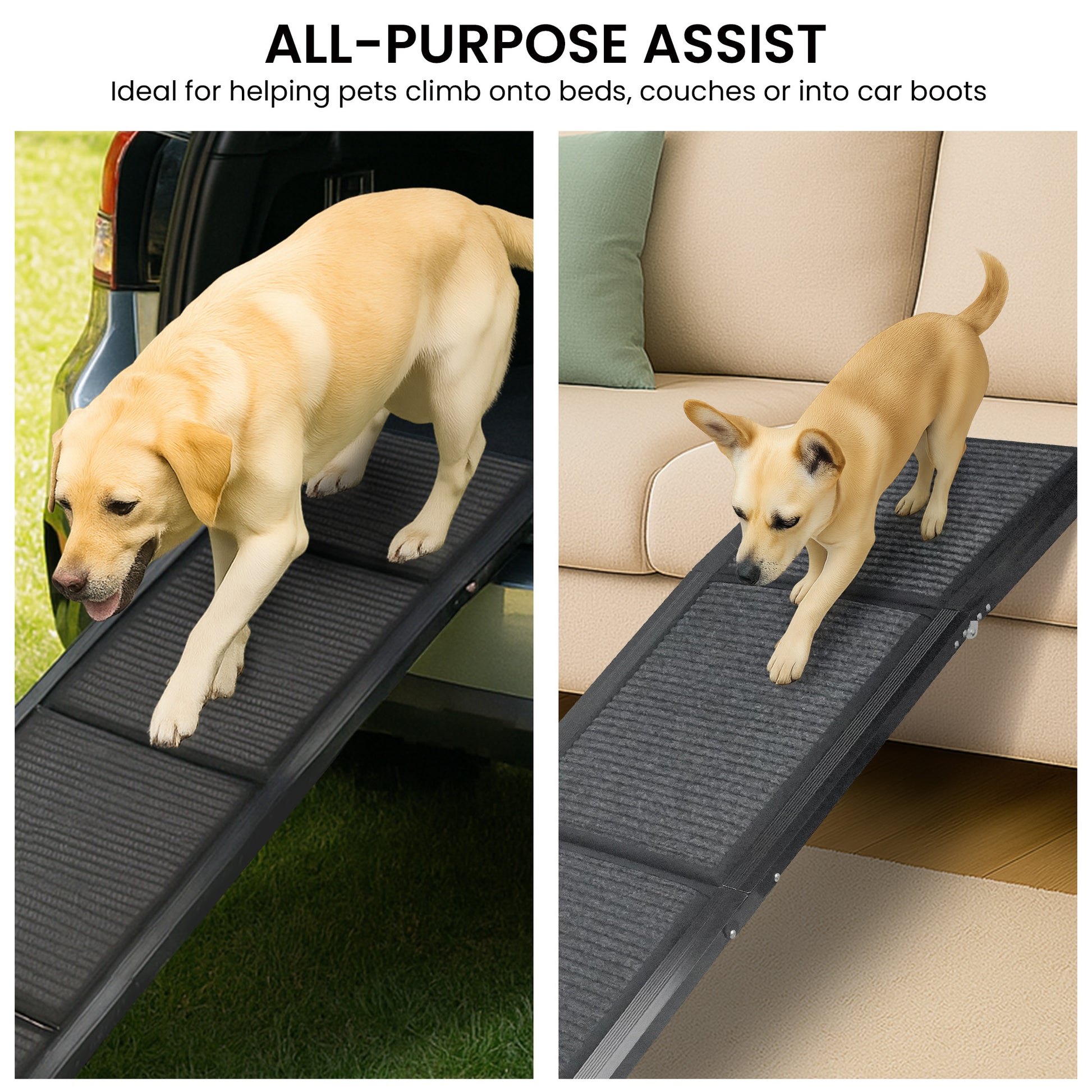 Furtastic Dog Ramp For Cars Pet Ramp For Puppy Medium Dogs Old Dogs & Cats Non-slip Felt Surface Aluminium V240-RAM-JOY-PET-180