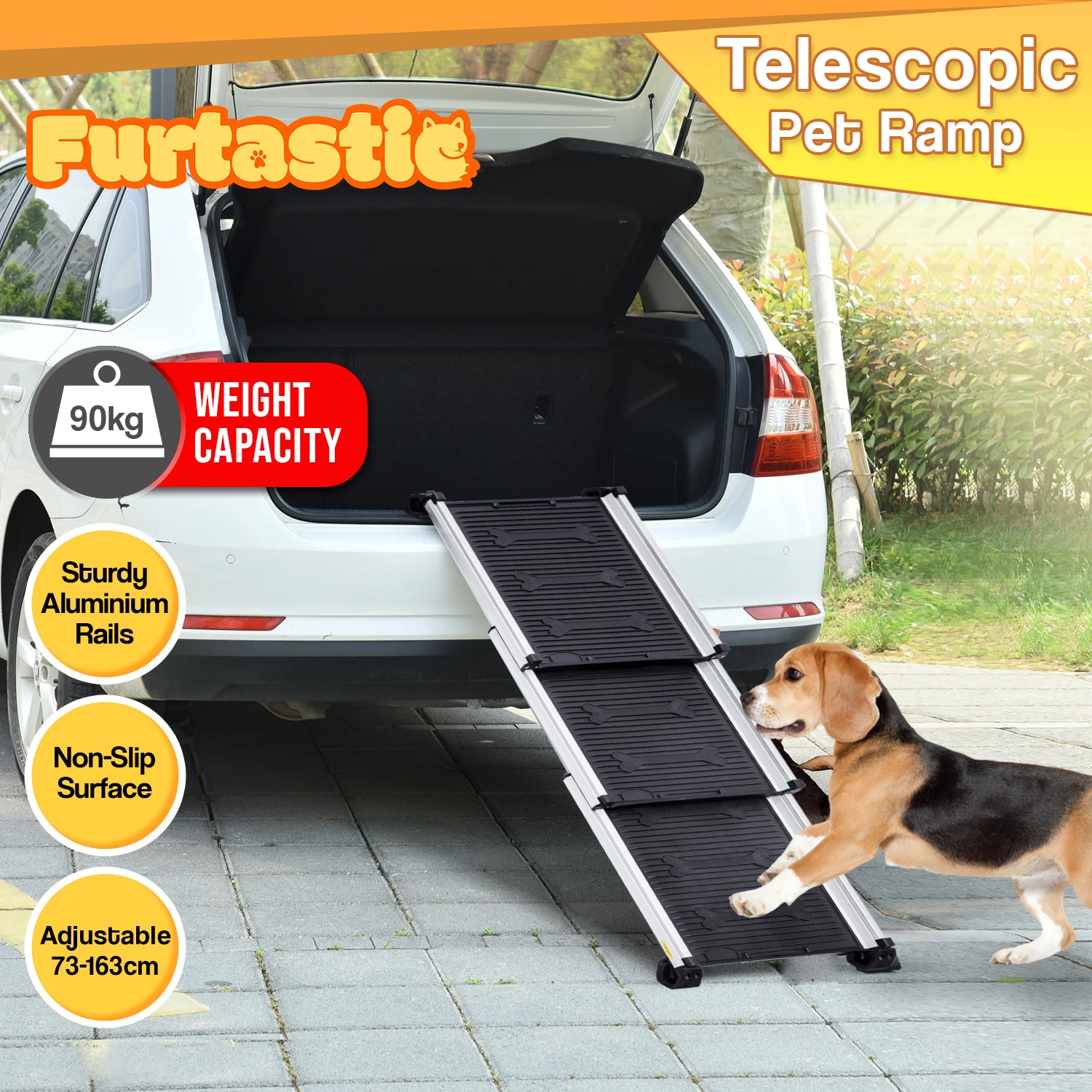 Furtastic Heavy-Duty Aluminium Telescopic Dog Pet Ramp V240-RAM-PET-TC2