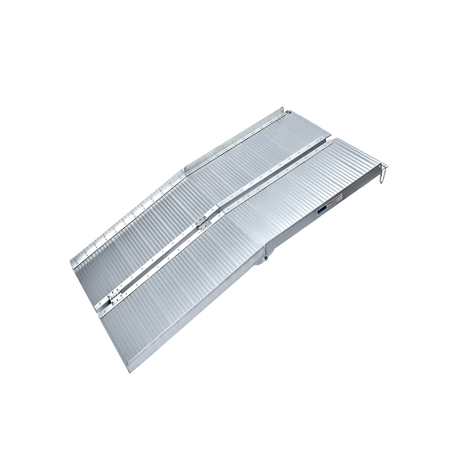 Kartrite 4ft Aluminium Foldable Wheelchair Ramp Non-Slip R02 Silver V240-RAM-WCR-R02-4FT