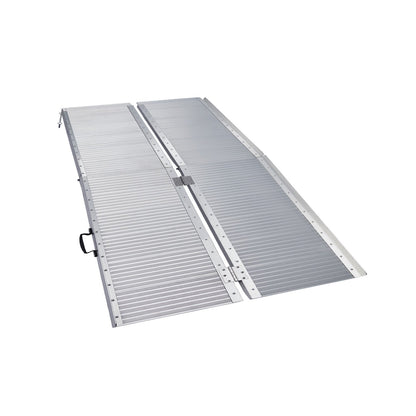 Kartrite 4ft Aluminium Foldable Wheelchair Ramp Non-Slip R02 Silver V240-RAM-WCR-R02-4FT