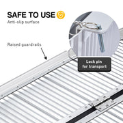 Kartrite 4ft Aluminium Foldable Wheelchair Ramp Non-Slip R02 Silver V240-RAM-WCR-R02-4FT