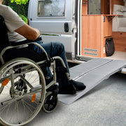 Kartrite 4ft Aluminium Foldable Wheelchair Ramp Non-Slip R02 Silver V240-RAM-WCR-R02-4FT