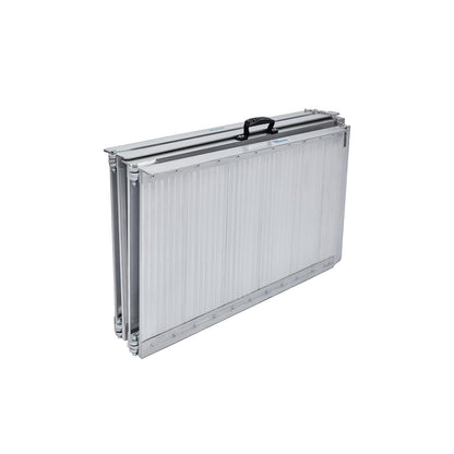 Kartrite 4ft Aluminium Foldable Wheelchair Ramp Non-Slip R02 Silver V240-RAM-WCR-R02-4FT