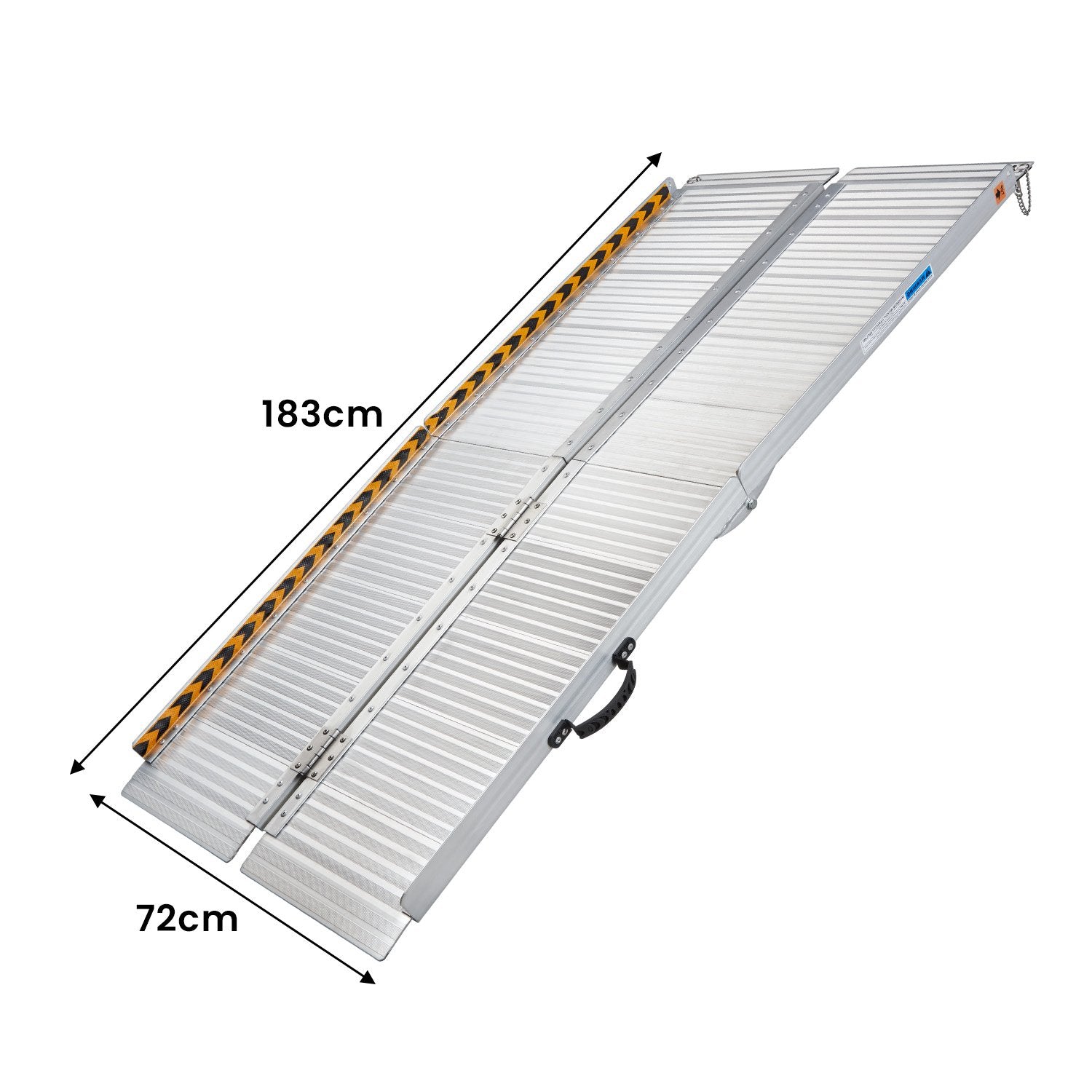 Kartrite 6ft Aluminium Foldable Wheelchair Ramp Non-Slip R02 Silver V240-RAM-WCR-R02-6FT