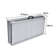 Kartrite 6ft Aluminium Foldable Wheelchair Ramp Non-Slip R02 Silver V240-RAM-WCR-R02-6FT