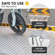 Kartrite 6ft Aluminium Foldable Wheelchair Ramp Non-Slip R02 Silver V240-RAM-WCR-R02-6FT