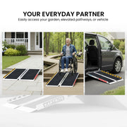 Kartrite Aluminium Wheelchair Ramp 2FT Mobility Ramp with High Grip Surface Safety Side Rails Locking Pin & V240-RAM-WCR-R03-2FT