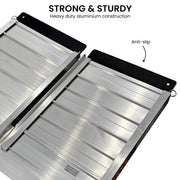 Kartrite Aluminium Wheelchair Ramp 2FT Mobility Ramp with High Grip Surface Safety Side Rails Locking Pin & V240-RAM-WCR-R03-2FT