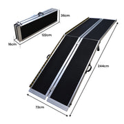 Kartrite Folding Aluminium Wheelchair Ramp 8FT Portable Mobility Access Ramp V240-RAM-WCR-R03-8FT