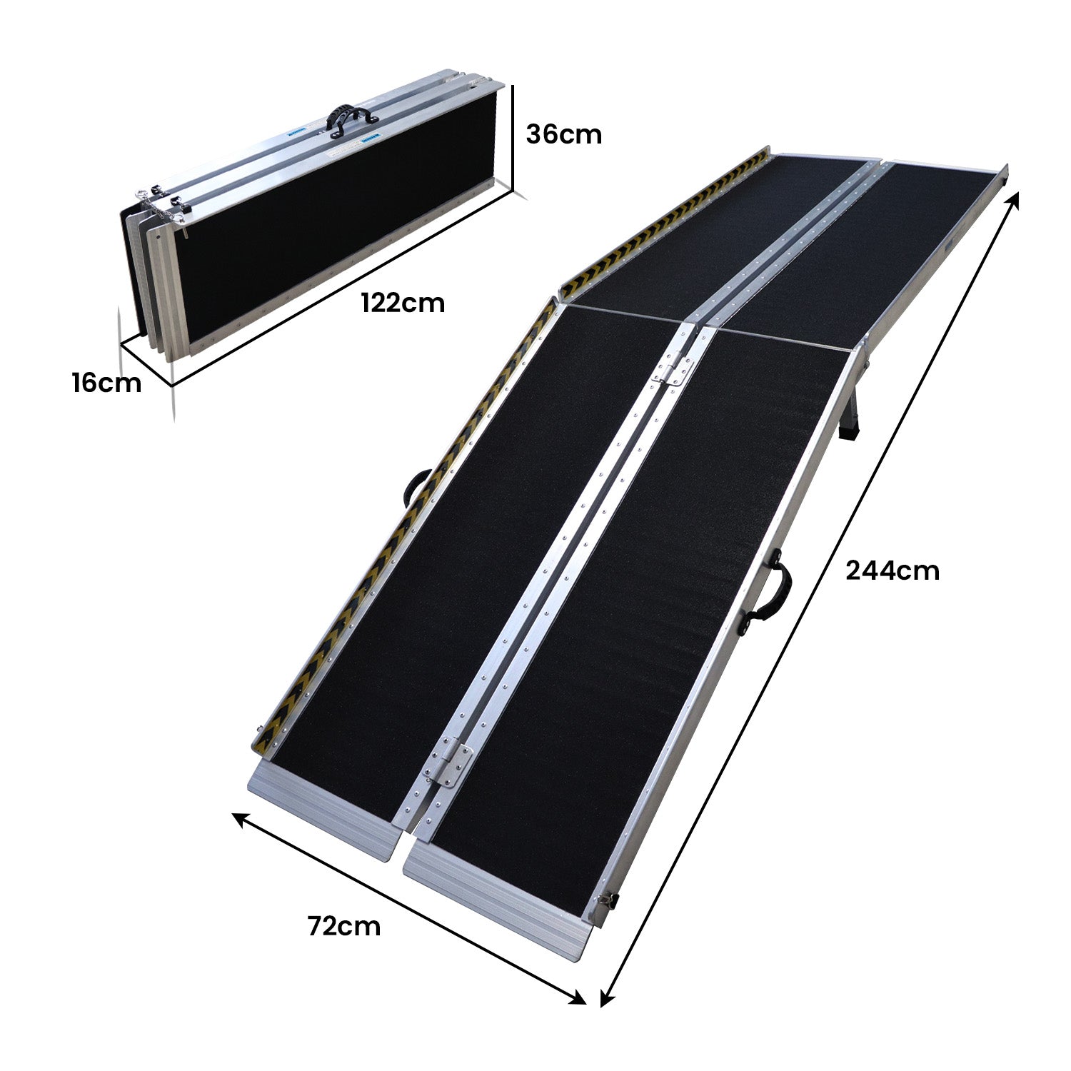 Kartrite Folding Aluminium Wheelchair Ramp 8FT Portable Mobility Access Ramp V240-RAM-WCR-R03-8FT