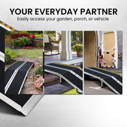 Kartrite Folding Aluminium Wheelchair Ramp 8FT Portable Mobility Access Ramp V240-RAM-WCR-R03-8FT