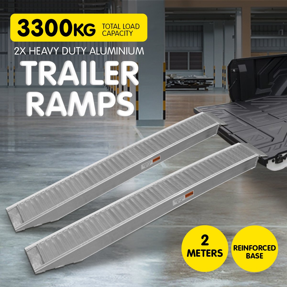 Kartrite 2x Heavy Duty Aluminium Loading Ramps - 2m V240-RAMP-305-20