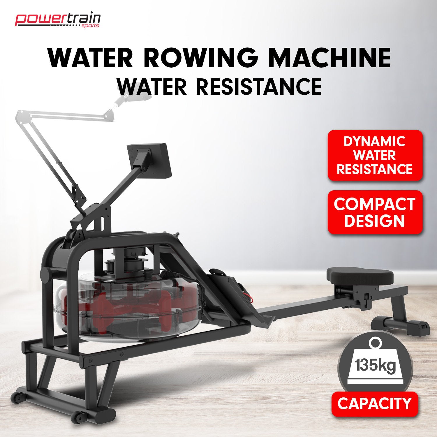 Powertrain 13L Water Resistance Rowing Machine Rower V240-ROM-MRH-07P