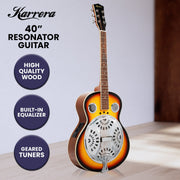 Karrera 40in Resonator Guitar - Sunburst V240-RSN-NC40-SB