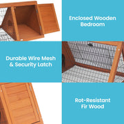Little Buddies Wooden Triangle Rabbit Animal Hutch - 98cm V240-S0099